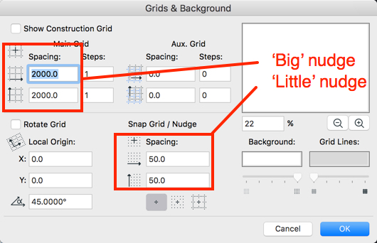 Grid And Bacground Setting