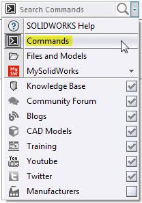 Search Commands. is selected