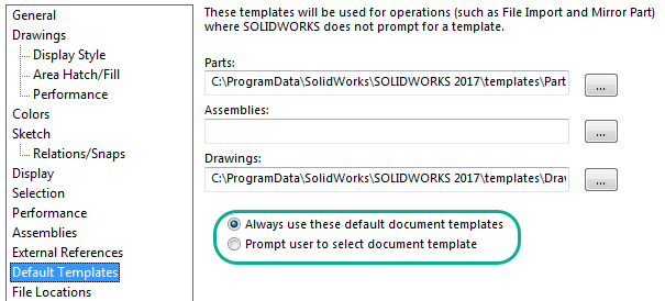Know your solidworks file locations