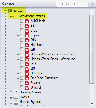 Downloaded solidworks weldment profiles