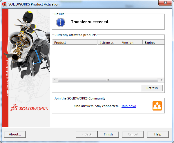 Solidworks product upgrade on network licences