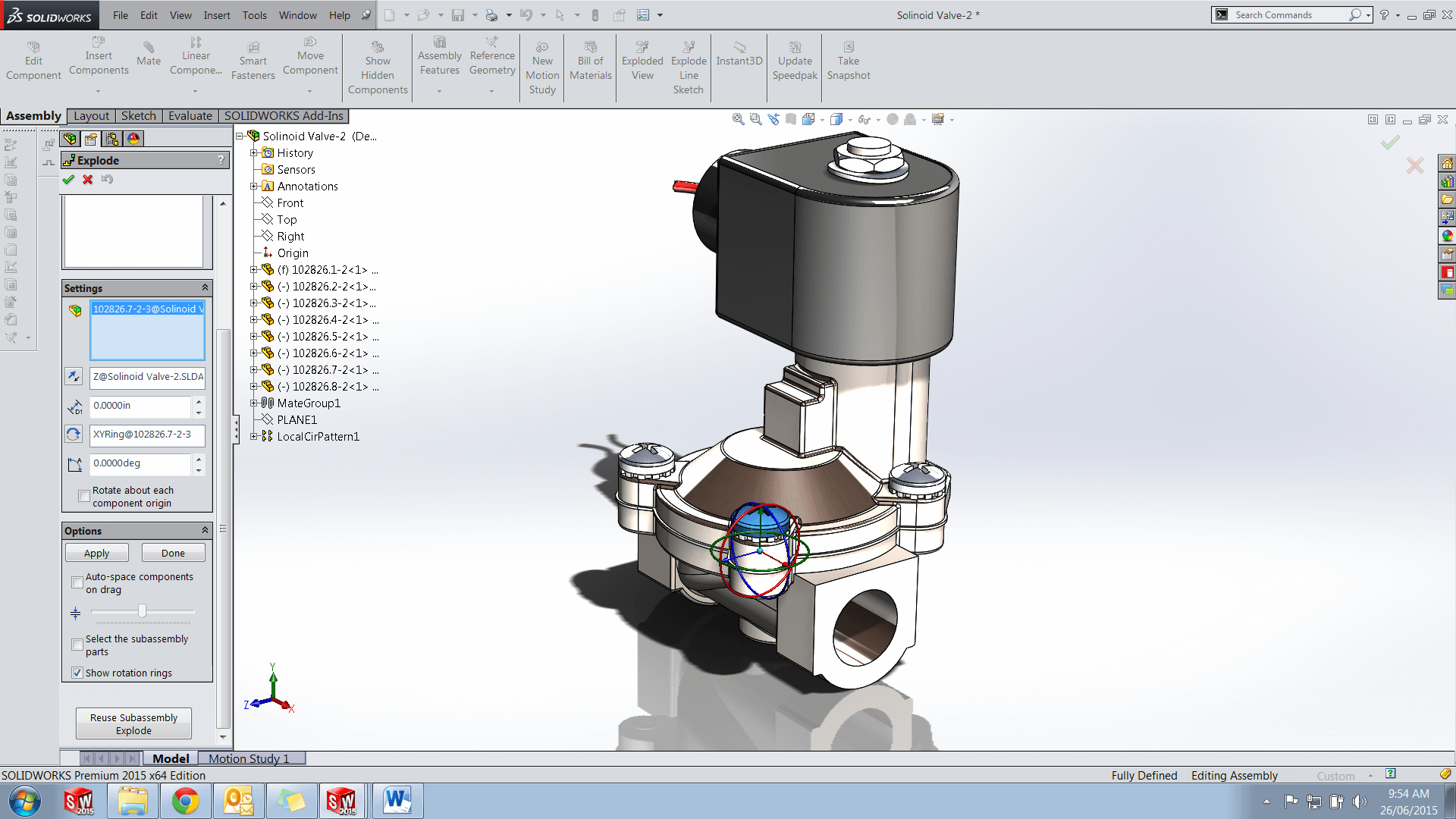 How do i animate a screw being unwound in solidworks?