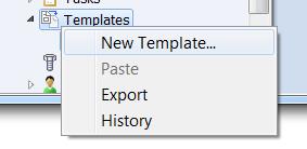 selecting create new template