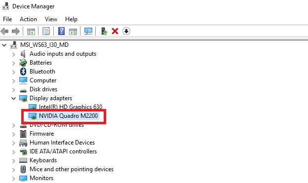 Device Manager Properties