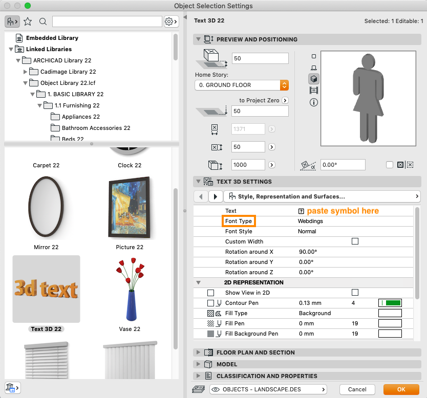 Object Selection Settings