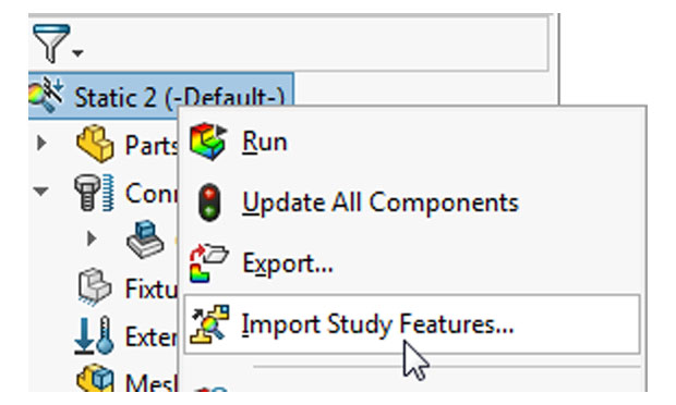 Import study features