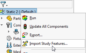 selecting “import study features”