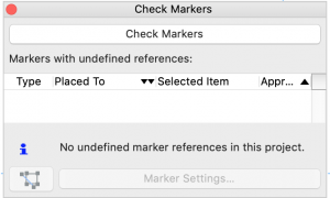 Check Markers Dialog