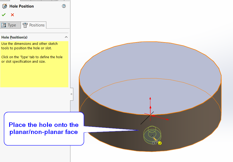 Setting the Hole Position