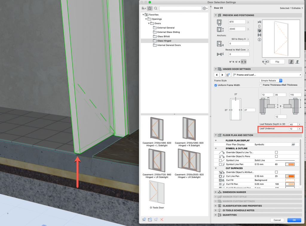 Door settings