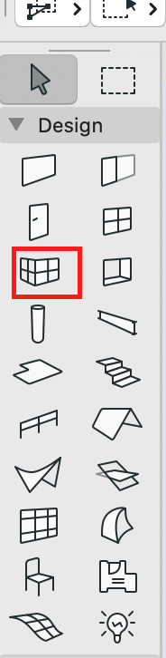 selecting the curtain-wall tool