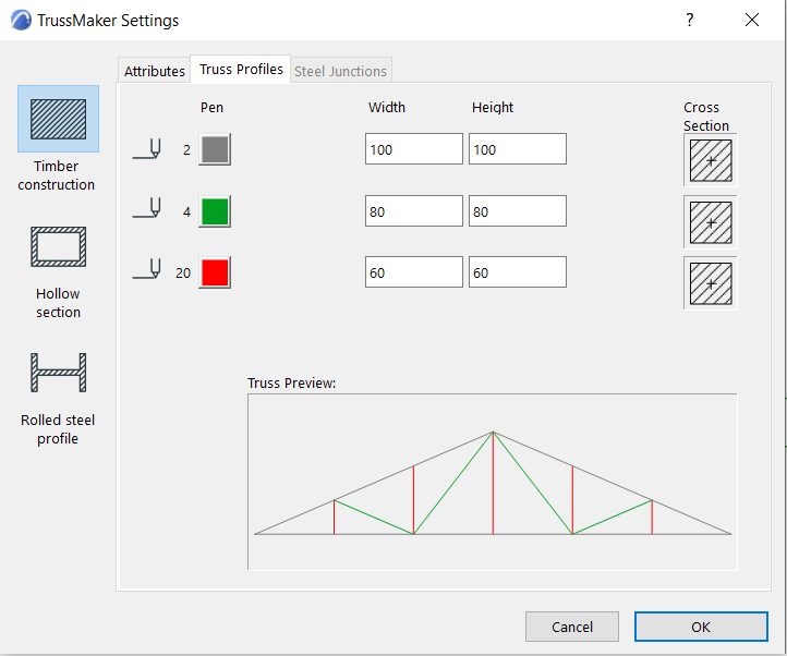 TrussMaker Settings