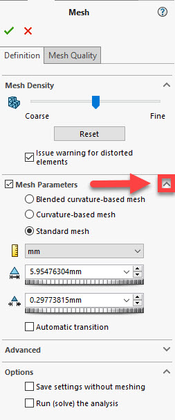 Blended Curvature-Based Mesher - 2022 - What's New in SOLIDWORKS