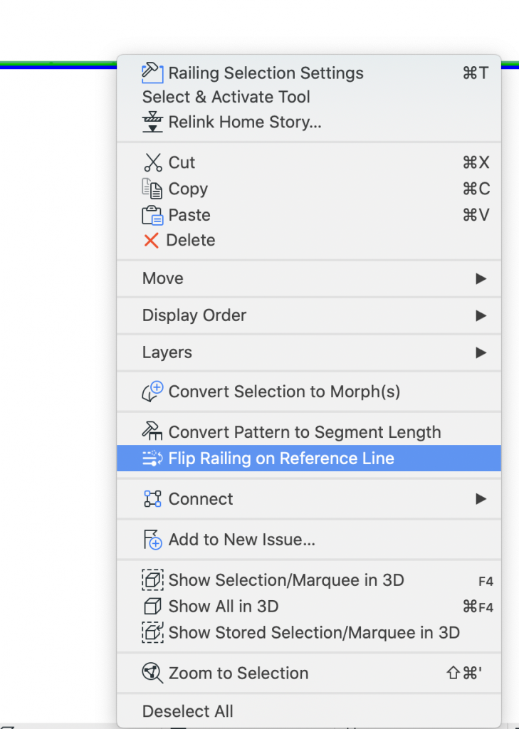 Flip Railing Context Menu