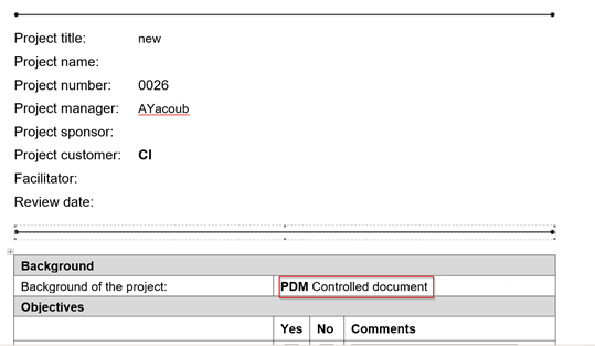 Selecting PDM Controlled Document
