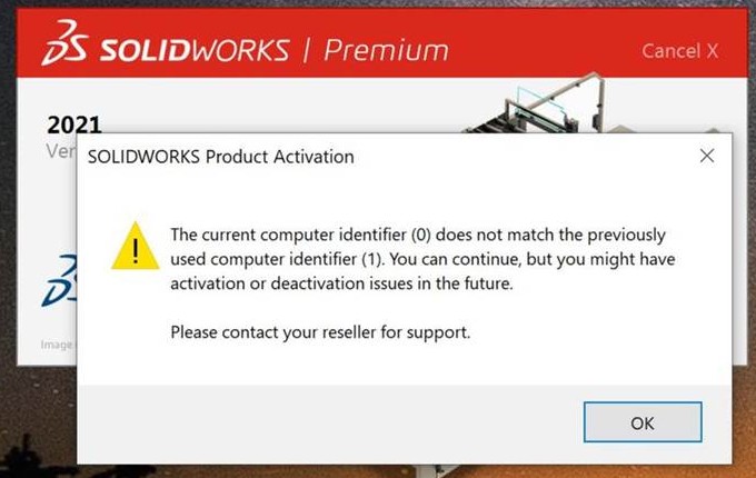 SolidWorks 2021 Activation Error