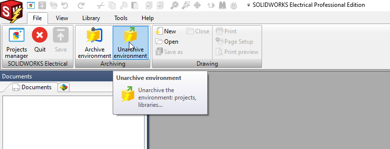 Selecting Unarchive Environment