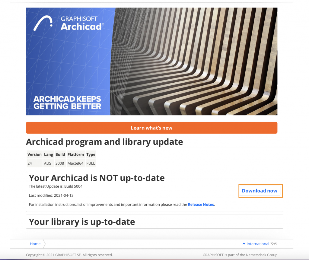  checking if your Archicad version is up to date