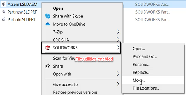 Solidworks File Utilities is Enabled