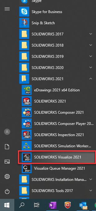 Solidworks Visualize available in your programs
