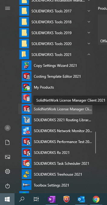 Opening SolidNetWork License Manager Client