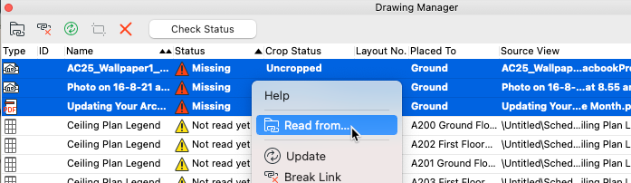 Managing the Drawing Manager