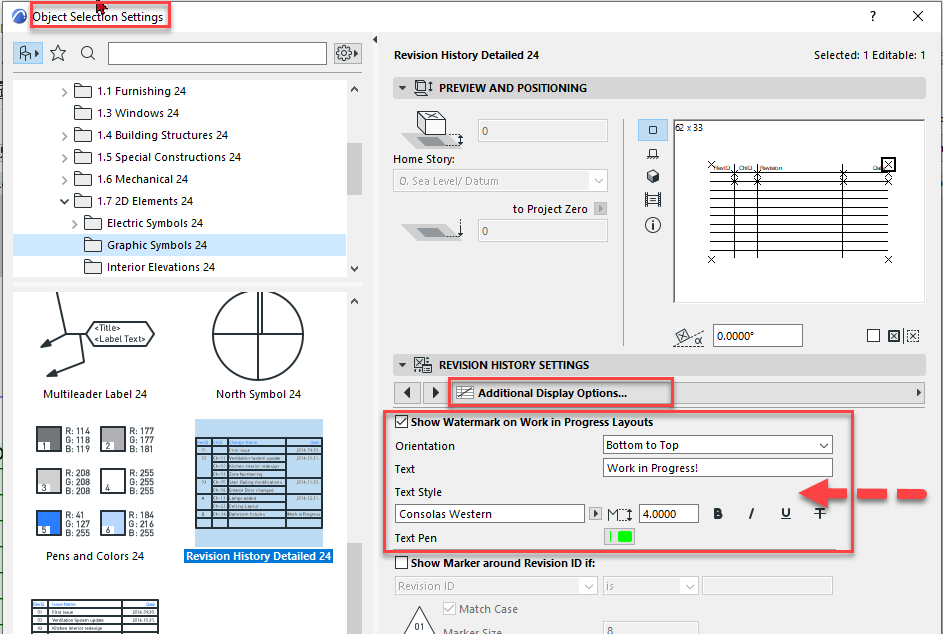 Object Selection Settings