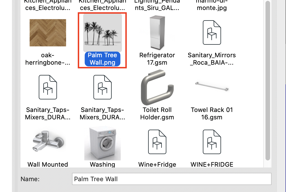 Selecting Palm Tree Wall.png image