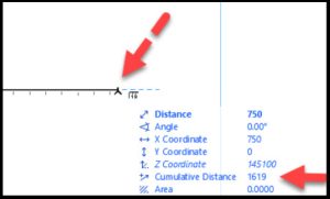 the tracker displaying distance and angle