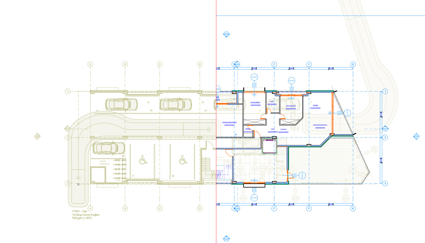 split view of floor plan